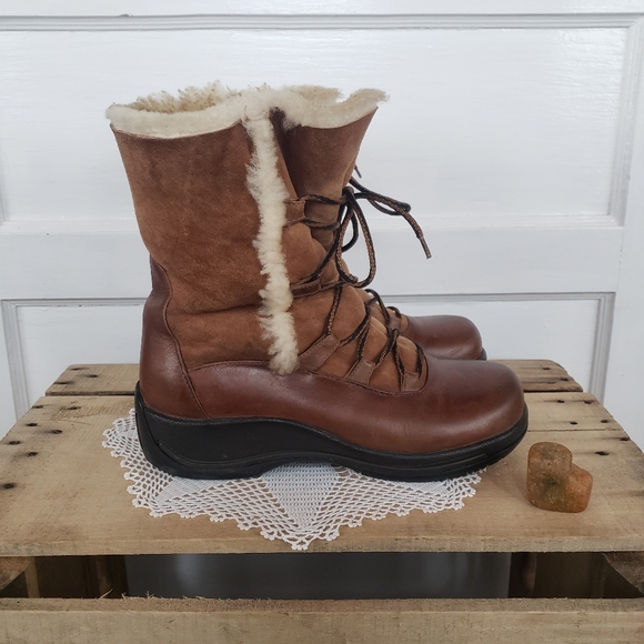 **SOLd*thankyou🌹Dansko Shearling Fur Lace-up Eskimo Mukluk Clog Boots•EU39 8.5 - Picture 10 of 13